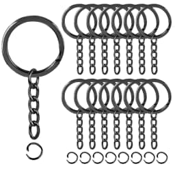 60 Sets Flat Key Chain Rings Bulk Metal Key Ring with Chain Jump Rings for Keychain Holder Resin DIY Crafts Jewelry Making