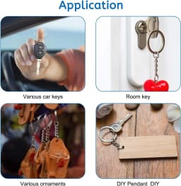 60 Sets Flat Key Chain Rings Bulk Metal Key Ring with Chain Jump Rings for Keychain Holder Resin DIY Crafts Jewelry Making