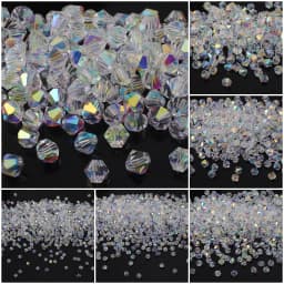 Faceted Crystal Glass Bicone Beads AAA Quality Shiny AB Finish Loose Beads for DIY Handmade Jewelry Making Bracelets Earrings