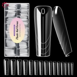 TP 150Pcs/box Nail Dual Forms Acrylic Poly Nail Gel UV Quick Building Molds 15 Sizes Reusable Nail Extension Top Manicure Tools