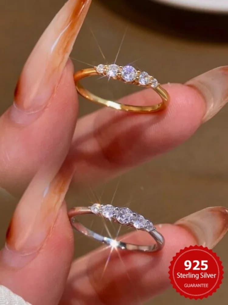 The Color 925 Sterling Silver Zircon Fashion Gorgeous Ring For Women Engagement Wedding Luxury High Quality Fine Jewelry