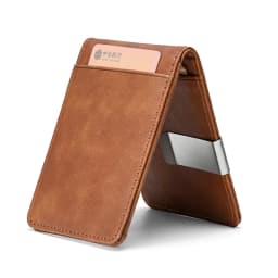 New Fashion Men's Leather Money Clips Wallet With A Metal Clamp Multifunctional Male Slim Card Purse For Money Cash Holder