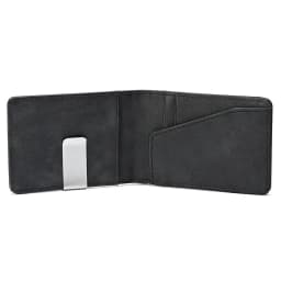 New Fashion Men's Leather Money Clips Wallet With A Metal Clamp Multifunctional Male Slim Card Purse For Money Cash Holder