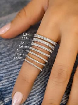 925 Sterling Silver Luxury Fashionable 1.4MM 1.6MM 1.8MM Full Zircon Ring For Women Engagement Wedding High Quality Fine Jewelry