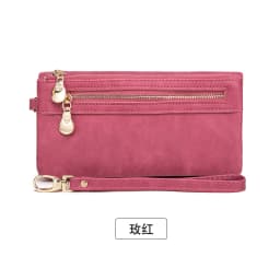 Classic Vintage Women's Long Wallet Simple Double Zipper Large Capacity Handbag PU Leather Multi-Card Slot Credit Card Holder