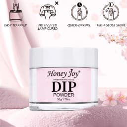 Honey Joy 50g Dipping Nail Powder Pink Clear Nude Dip Powder Nature Dry Without Lamp Cure for French Nail Art DIY Salon Effect