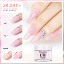 Honey Joy 50g Dipping Nail Powder Pink Clear Nude Dip Powder Nature Dry Without Lamp Cure for French Nail Art DIY Salon Effect