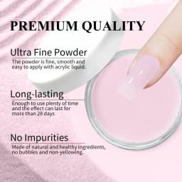 Honey Joy 50g Dipping Nail Powder Pink Clear Nude Dip Powder Nature Dry Without Lamp Cure for French Nail Art DIY Salon Effect