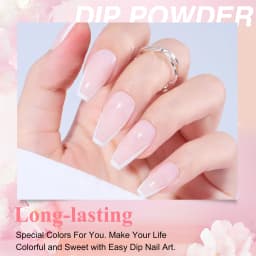Honey Joy 50g Dipping Nail Powder Pink Clear Nude Dip Powder Nature Dry Without Lamp Cure for French Nail Art DIY Salon Effect