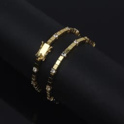 3MM Width Square Plain Beaded 5A Cubic Zirconia CZ Mix Sparking Tennis Chain Delicate Fashion Women Bracelet