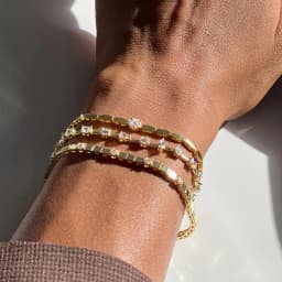 3MM Width Square Plain Beaded 5A Cubic Zirconia CZ Mix Sparking Tennis Chain Delicate Fashion Women Bracelet
