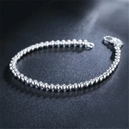 925 Sterling Silver Charm Bracelet for Women 4mm Beads Chain Popular Brands Jewelry Wedding Party Christmas Gifts