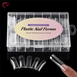 TP 140pcs/box Dual Nail Forms Acrylic False Nail Tips Poly Nail Gel Full Cover Top Forms for Extension Quick Building Gel Molds
