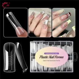 TP 140pcs/box Dual Nail Forms Acrylic False Nail Tips Poly Nail Gel Full Cover Top Forms for Extension Quick Building Gel Molds