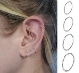 18Pcs Small Open Nose Rings Love Heart Pendant Nose Stud L Shaped Butterfly Flower Stainless Steel Spiral Nose Piercing Jewelry