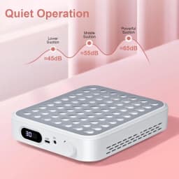 Nail Dust Collector with Reusable Filter, Powerful Vacuum Fan with Disposable Filter Dust Collector for Acetate Fiber Nails, Colored Gel Nails, Nail Salons, White, Pink