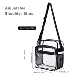 TINYAT Women Lightweight Mesh Strap Waterproof Transparent Pvc Bags Umbrella Cell Phone with Front Pocket Casual Handbag