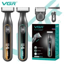 VGR V-360 Professional Shaving Set LED Intelligent Digital Display Men's Shaver IPX6 Waterproof Private Area Cleaning Shaver