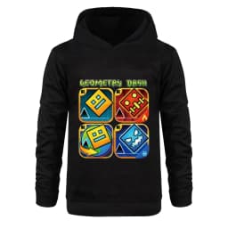 Geometry Dash Clothes Kids Spring Autumn Hoodies Baby Boys Hooded Sweatshirts Toddler Girls Casual Outerwear Children Coats