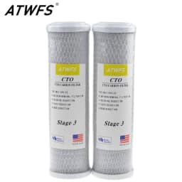 2pcs Universal Water Filter Activated Carbon Cartridge Filter, 10 Inch CTO Block Carbon Filter Water Purification System