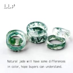 High-Quality Natural Aquatic Plant Jade Ring - Truly Jade Jewelry With Exquisite Aquatic Plant Patterns
