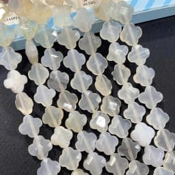 Natural Faceted Flower Clover Quartz Turquoise Agates Spacer Beads For Jewelry Making DIY Bracelet Necklace 12MM 14MM