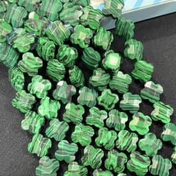 Natural Faceted Flower Clover Quartz Turquoise Agates Spacer Beads For Jewelry Making DIY Bracelet Necklace 12MM 14MM