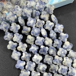 Natural Faceted Flower Clover Quartz Turquoise Agates Spacer Beads For Jewelry Making DIY Bracelet Necklace 12MM 14MM