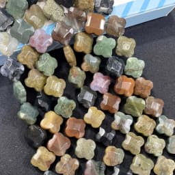 Natural Faceted Flower Clover Quartz Turquoise Agates Spacer Beads For Jewelry Making DIY Bracelet Necklace 12MM 14MM