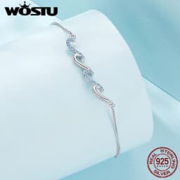 WOSTU Original 925 Sterling Silver Summer Anklet Turtle Shell Beach Chain Stackable For Women Birthday Party Gift Fine Jewelry