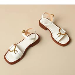 Summer Soft Leather Retro Fashion Sandals Women's Open Toe Single Strap Low Heel Shoes Metal Buckle Roman Shoes 2025