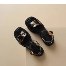 Summer Soft Leather Retro Fashion Sandals Women's Open Toe Single Strap Low Heel Shoes Metal Buckle Roman Shoes 2025