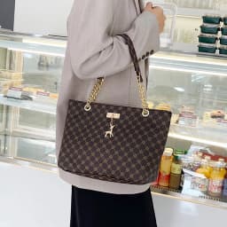 Women's Large Capacity Fashion Tote Bag Luxury Design Handbag Trendy Shoulder Purse with Printing Pattern for Shopping