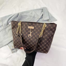 Women's Large Capacity Fashion Tote Bag Luxury Design Handbag Trendy Shoulder Purse with Printing Pattern for Shopping