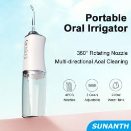 Portable Cordless Water Flosser for Teeth Cleaning 3 Modes Rechargeable Oral Irrigator Machine with Water Drill Mouth Washing