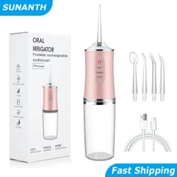 Portable Cordless Water Flosser for Teeth Cleaning 3 Modes Rechargeable Oral Irrigator Machine with Water Drill Mouth Washing