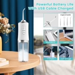 Portable Cordless Water Flosser for Teeth Cleaning 3 Modes Rechargeable Oral Irrigator Machine with Water Drill Mouth Washing