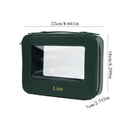 Customized Name Leather Makeup Bag, Waterproof Makeup Brush Storage Bag, Portable Transparent PVC TPU Storage Bag