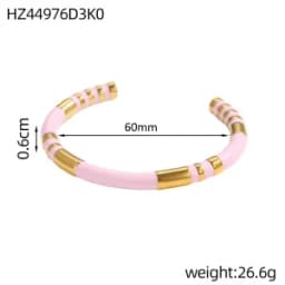 Vintage Bamboo Enamel Waterproof C-shaped Enamel Hand Bracelet Ladies Stainless Steel Gold Plated High Touch Bracelet