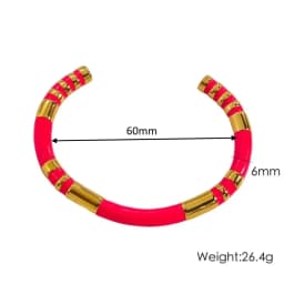 Vintage Bamboo Enamel Waterproof C-shaped Enamel Hand Bracelet Ladies Stainless Steel Gold Plated High Touch Bracelet