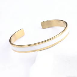 Vintage Bamboo Enamel Waterproof C-shaped Enamel Hand Bracelet Ladies Stainless Steel Gold Plated High Touch Bracelet