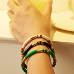Vintage Bamboo Enamel Waterproof C-shaped Enamel Hand Bracelet Ladies Stainless Steel Gold Plated High Touch Bracelet