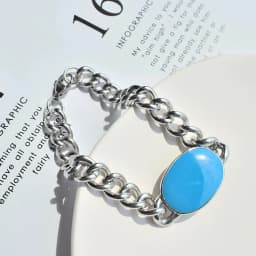 Indian Style Salman Khan Bracelet Blue Enamel Stainless Steel Cuban Chain Bracelet for Men