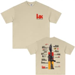 Men's Graphic in Heckler & Koch HK416 T-Shirt 100% Cotton Sweat Wicking Breathable High Quality Casual Tee for Easy Movement