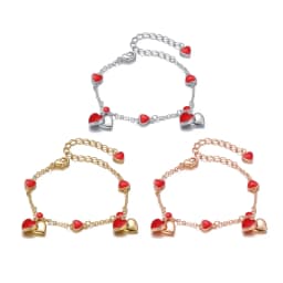 Heart Bracelet Chain Charm Bracelets for Kids Girls Toddle Children Daily Wear Birthday Party Gift