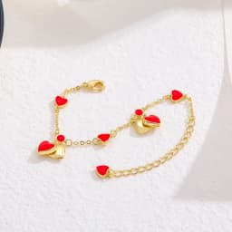 Heart Bracelet Chain Charm Bracelets for Kids Girls Toddle Children Daily Wear Birthday Party Gift