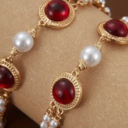 Exquisite Imitation Pearl Synthetic Gemstone Inlaid Necklace Earring Set for Women Collarbone Chain Fashion Jewelry Accessories