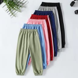 3/1 Piece Four Season Children's Solid Color Letter Casual Sports Pants For Boys And Girls Fashionable And Versatile Harun Pants