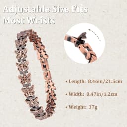 ARADOO Premium Copper Butterfly Bracelet for Women with 3500 Gauss Neodymium Magnetic Bracelet Jewelry Gifts