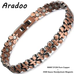 ARADOO Premium Copper Butterfly Bracelet for Women with 3500 Gauss Neodymium Magnetic Bracelet Jewelry Gifts